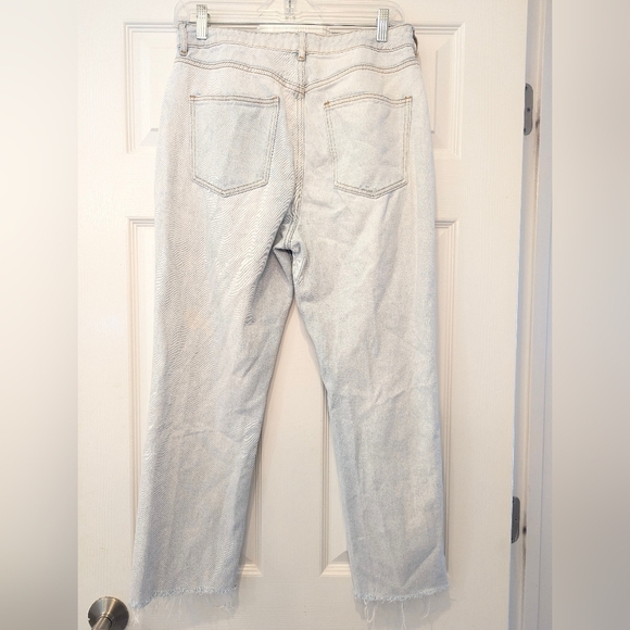 Pacsun Mom Jeans Light Wash Raw Hem Denim High Rise straight sz 28 grunge boho - Picture 2 of 12